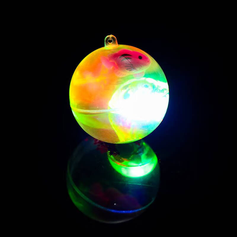 弹弹球带绳子 儿童玩具地摊闪光水晶球发光弹力球带绳跳跳球水球 5点5