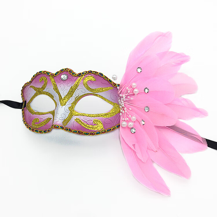 新款冰雪公主面具万圣诞节派对舞会半脸女童儿童面具演出面具 面纱加