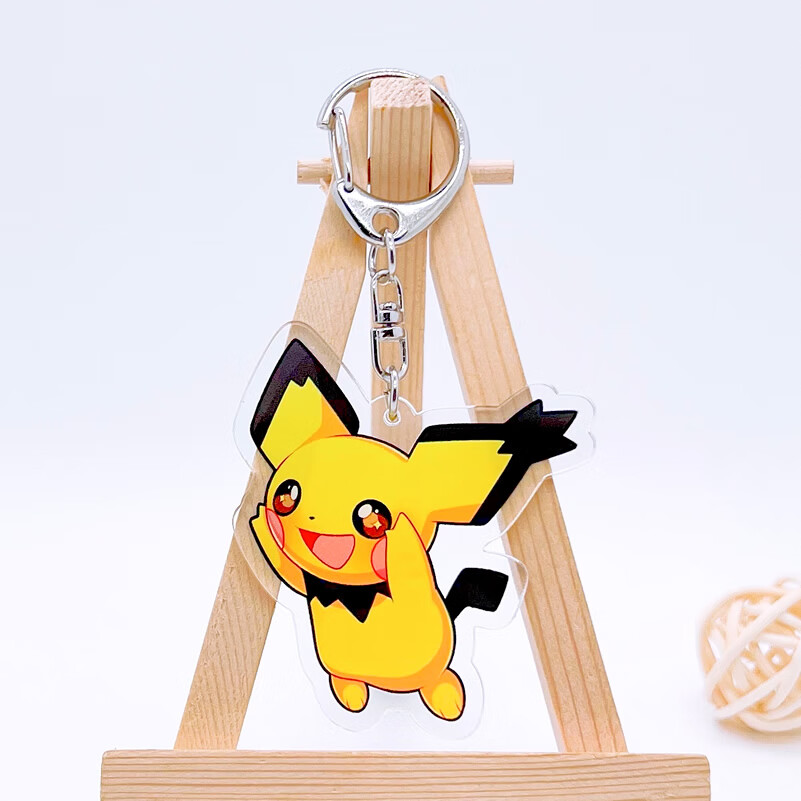 2022新款可达鸭钥匙扣精灵宝可梦亚克力钥匙扣皮卡丘周边挂件耿鬼可达