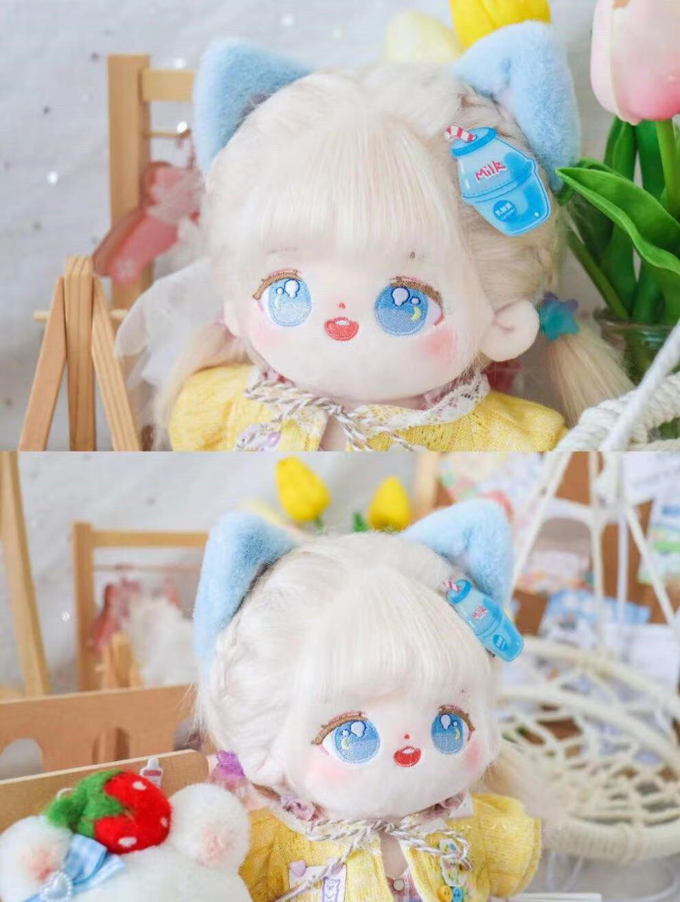 棉花娃娃女娃有骨架20cm可爱妮可喵喵无属性设计女娃娃衣裸娃定制炸毛