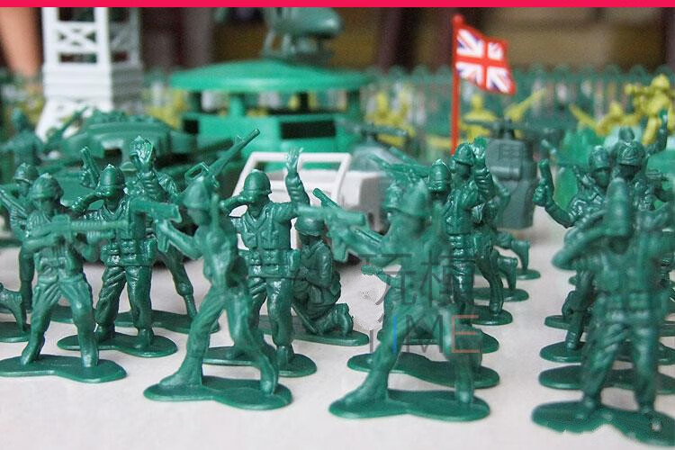 兵人军事兵团二战玩具小兵军人模型塑料玩具军事套装战争场景绿色人仔