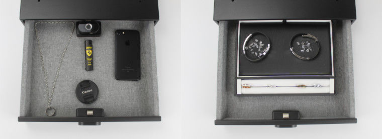 更衣柜密码锁抽屉指纹锁家用指纹抽屉式保险箱 家用衣柜隐藏式保险柜