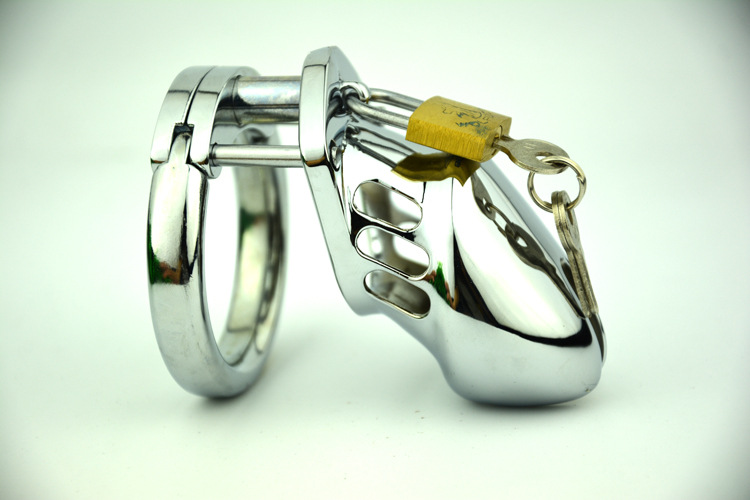 男性玩具sm金属带锁鸟笼锁锁cb短款成人情趣性用品 三柱短40整套