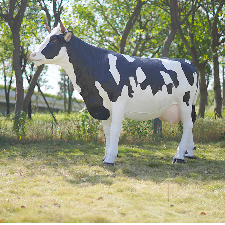 纳知轩大型玻璃钢仿真奶牛雕塑农场牧场园林母婴店摆件公园草坪装饰
