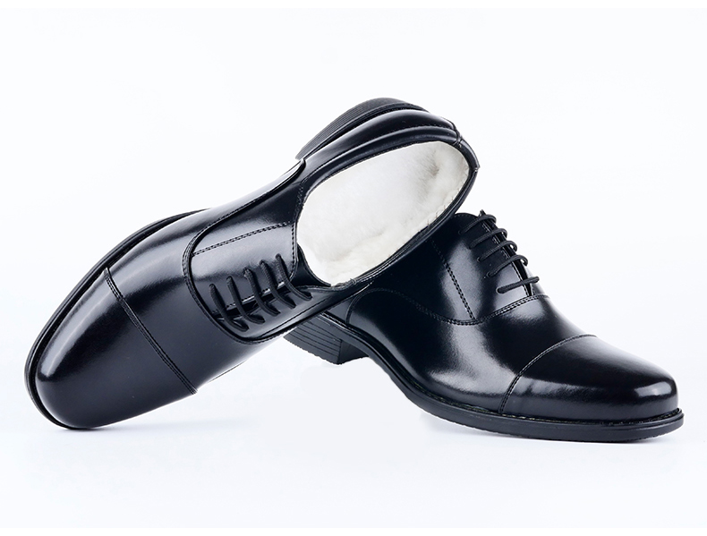 皮鞋男士兵制式保暖三接头皮鞋军迷用解放军鞋制式皮鞋 07a系带加绒款