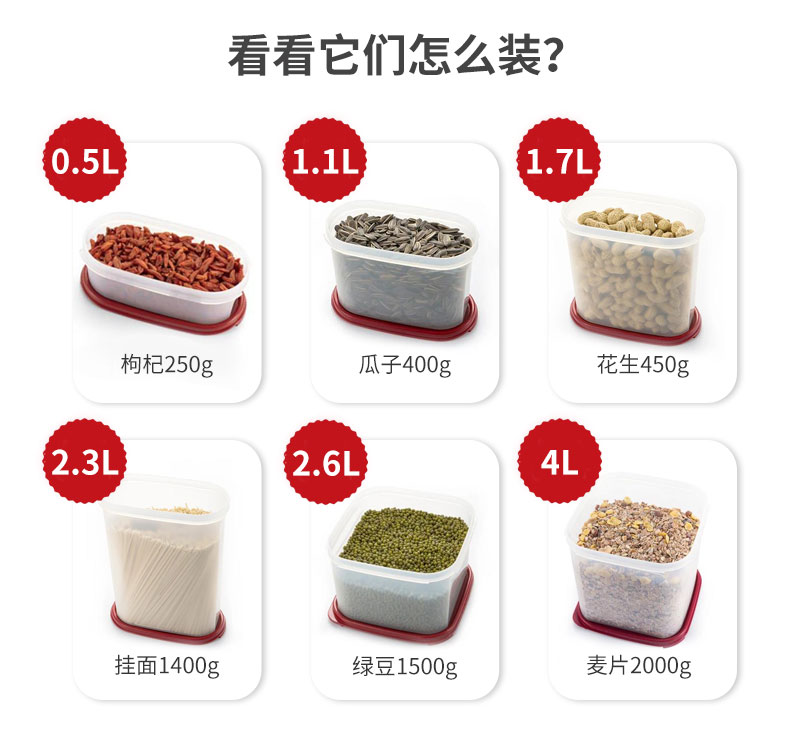 特百惠(tupperware)保鲜盒干货储藏盒mm密封收纳储藏盒12件套 储藏12