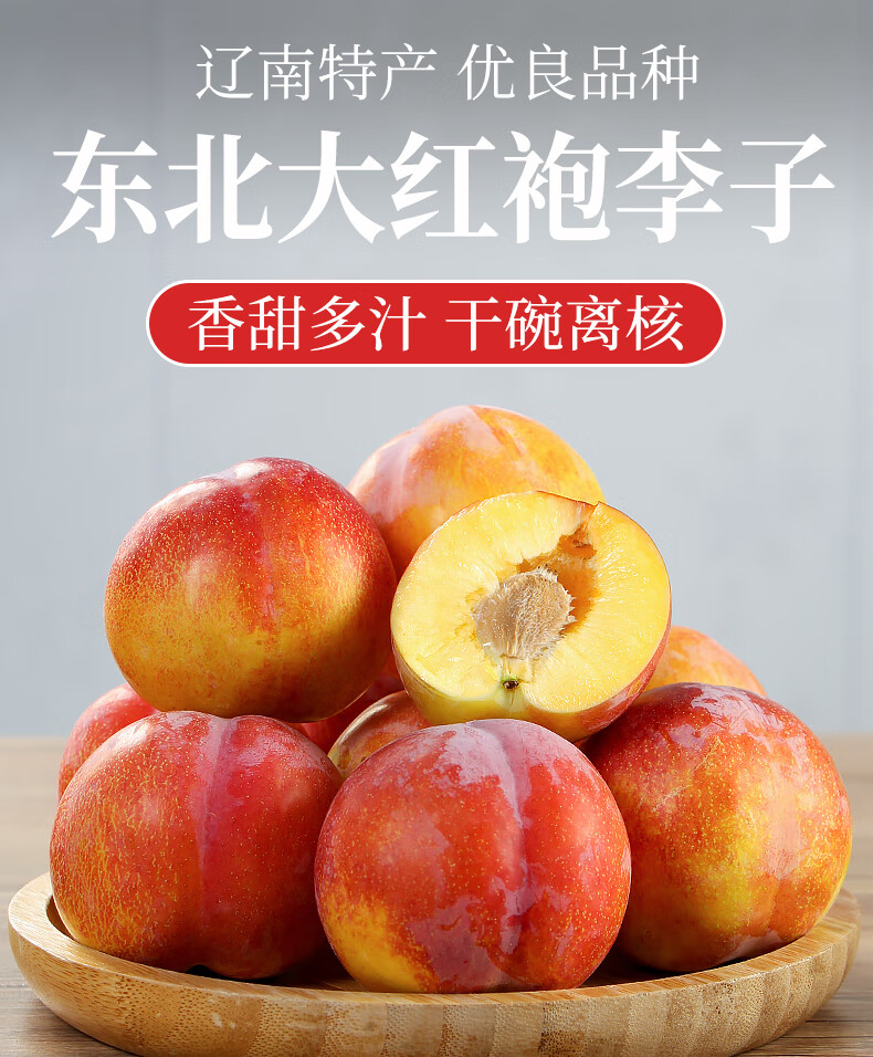 媚调【中】大红袍李子东北特产黄金脱骨干核碗李子新鲜水果当季甜李子