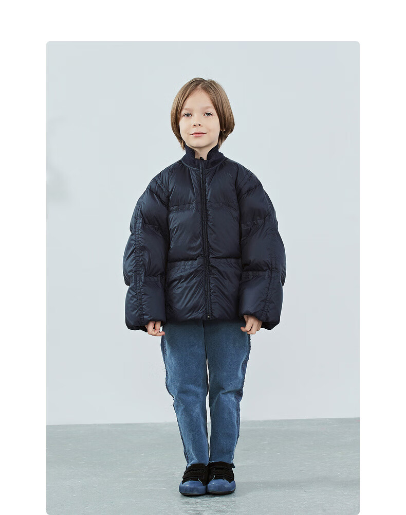 江南布衣童装秋冬新款方格填充短羽绒服 620樱花粉 150cm