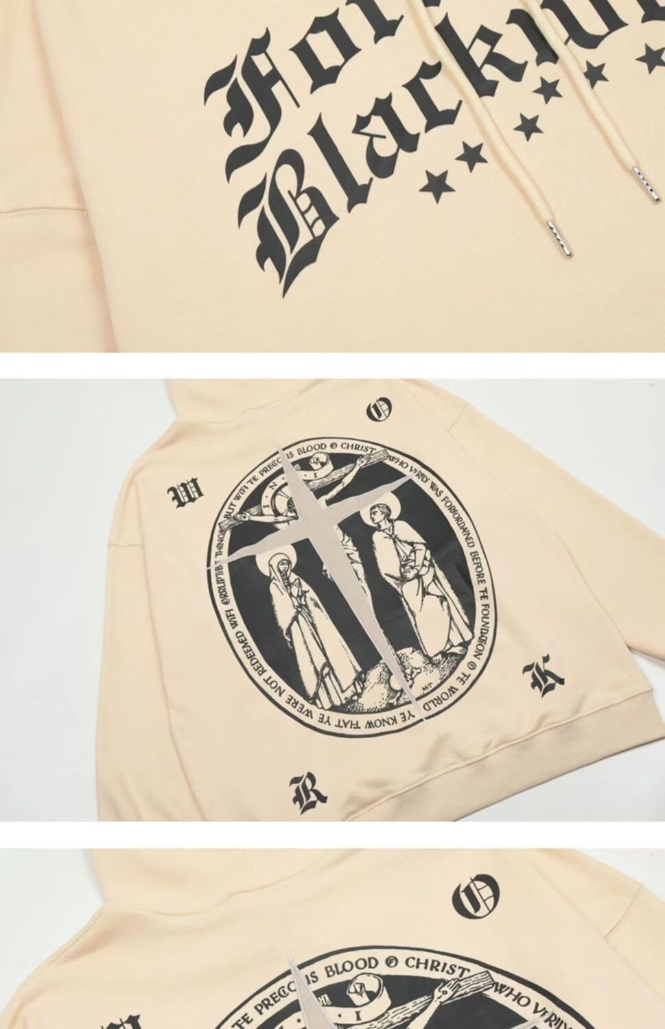 popcorn thebear美式男女情侣连帽卫衣ins天使十字架印花嘻哈风上衣