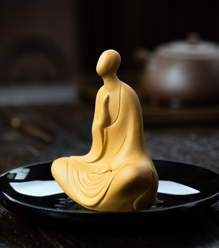 宜兴紫砂茶宠禅意摆件原矿朱泥大红袍弥勒佛如来雕塑茶具创意可养 小