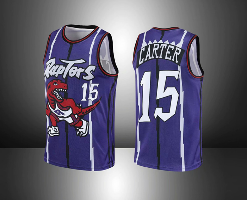 滕讯体育nba专营猛龙复古球衣卡特15号篮球服上衣无袖背心男组队训练