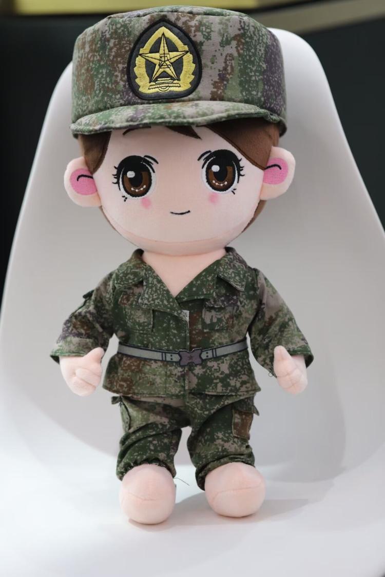 兵哥哥毛绒布娃娃兵小萌军恋礼品大毛绒军人迷彩玩偶陪睡公仔 荒漠