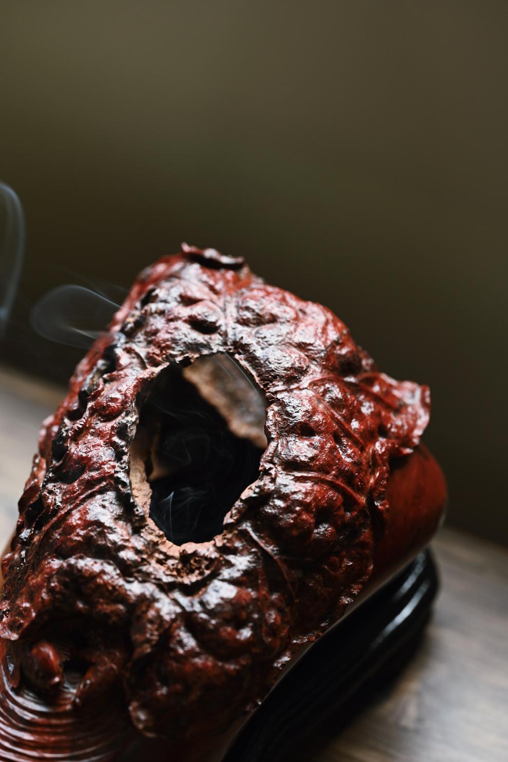 小叶紫檀香炉小叶紫檀连年有余香炉手工木雕中式客厅书房茶室红木摆件