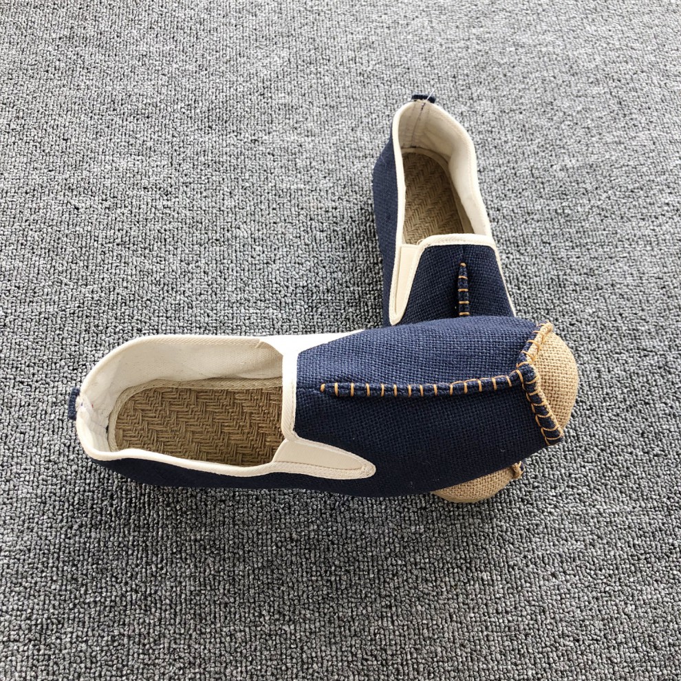 葛普草鞋男大理草鞋中国风亚麻鞋男春夏季牛筋平跟软底男鞋一脚蹬懒人