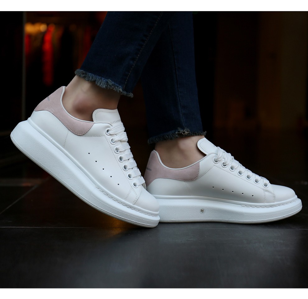 alexandermcqueen亚历山大麦昆女鞋女士经典牛皮撞色小白鞋休闲运动鞋