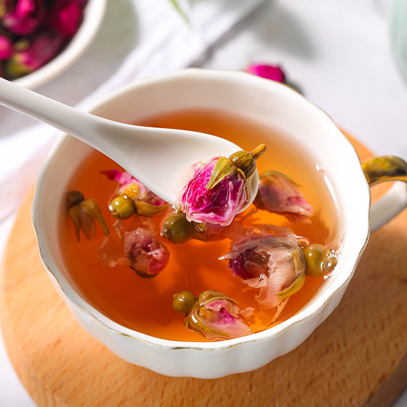 重瓣红玫瑰花茶干花泡茶水干玫瑰花瓣小包装金边玖瑰 买2 1 实发3盒