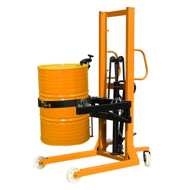 手动液压油桶搬运车电动升高手推倒料翻转倾倒称重防爆带秤叉车电动