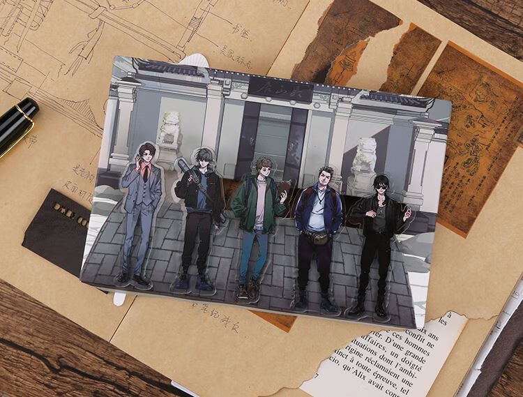 盗墓笔记十年周边立牌文件夹张起灵吴邪黑瞎子小花胖子漫画抖音红 整