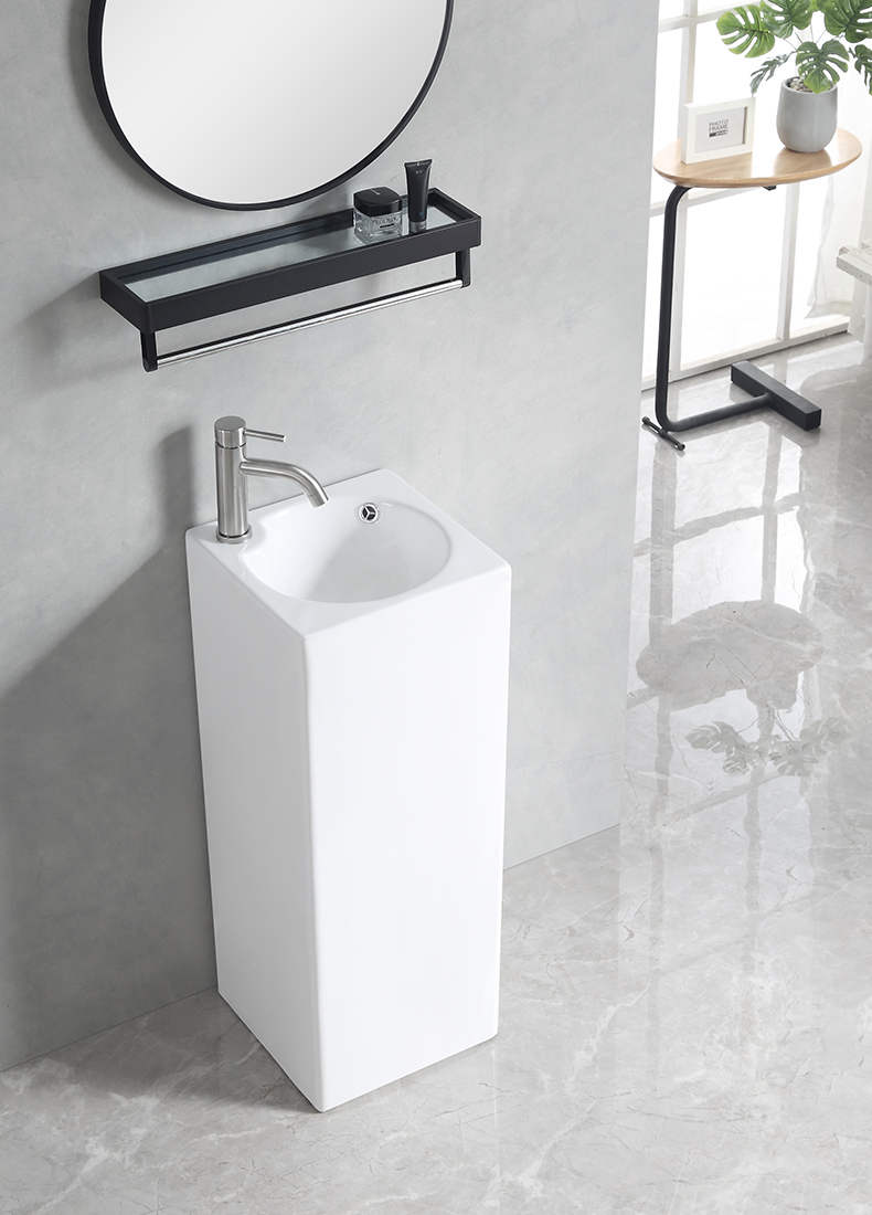 立柱盆落地式一体陶瓷洗脸盆立式洗手盆陶瓷卫生间阳台立柱洗面盆