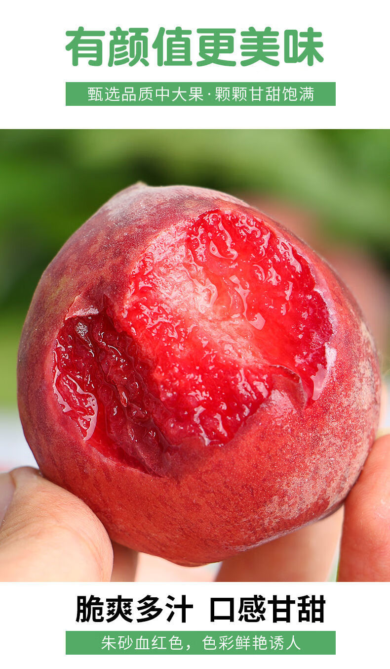 红心血桃脆甜当季新鲜桃子毛桃12f32f52f斤现摘水果整箱 老树品种天然