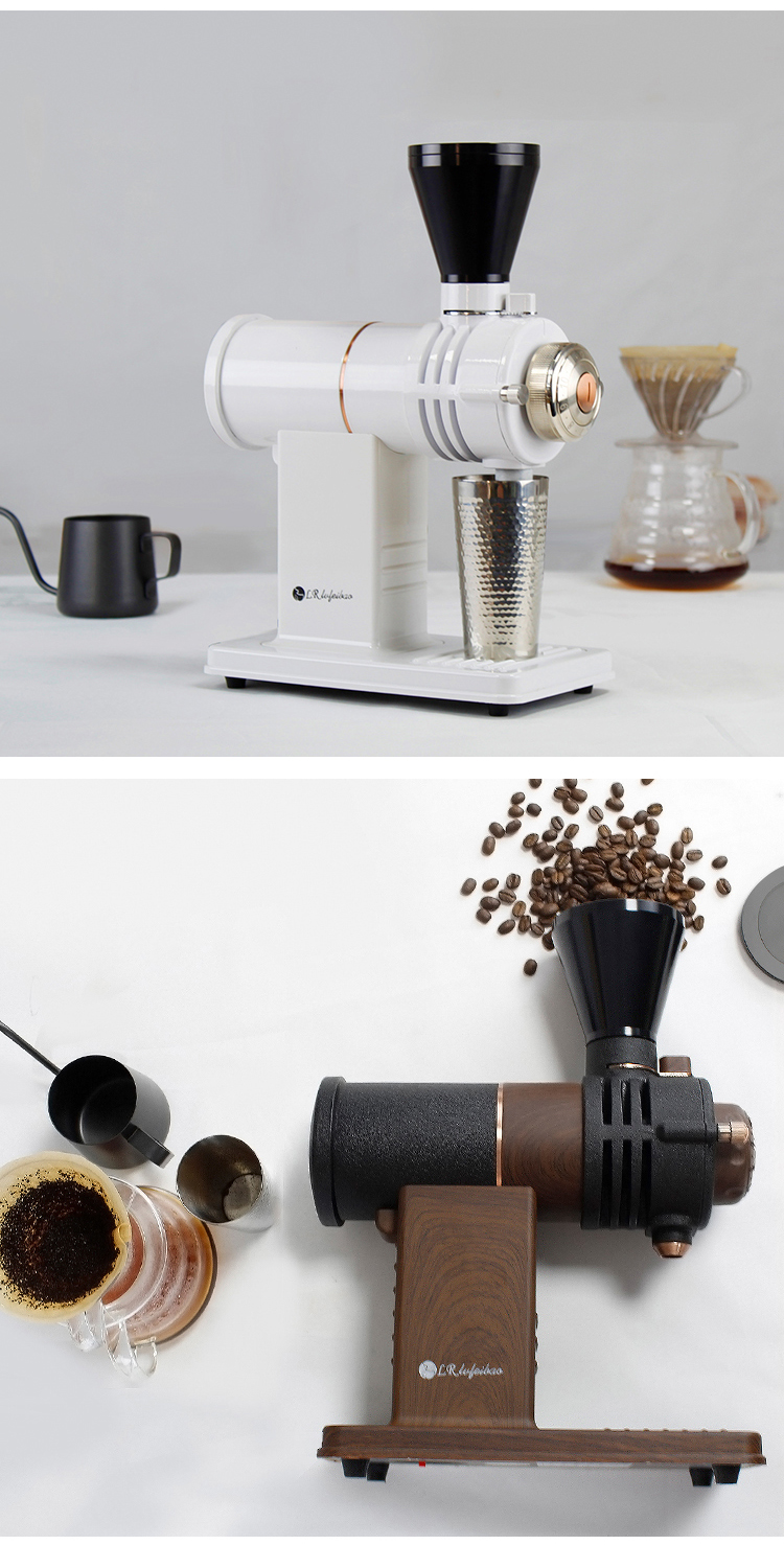 绿融变速版电动磨豆机慢磨鬼齿小钢炮商用小富士单品咖啡豆研磨机 深