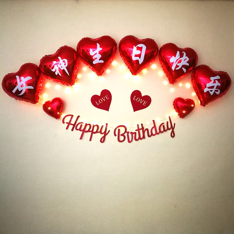 艾怡诗 生日布置30岁 女神生日快乐气球装饰套餐场景布置成人生日庆祝