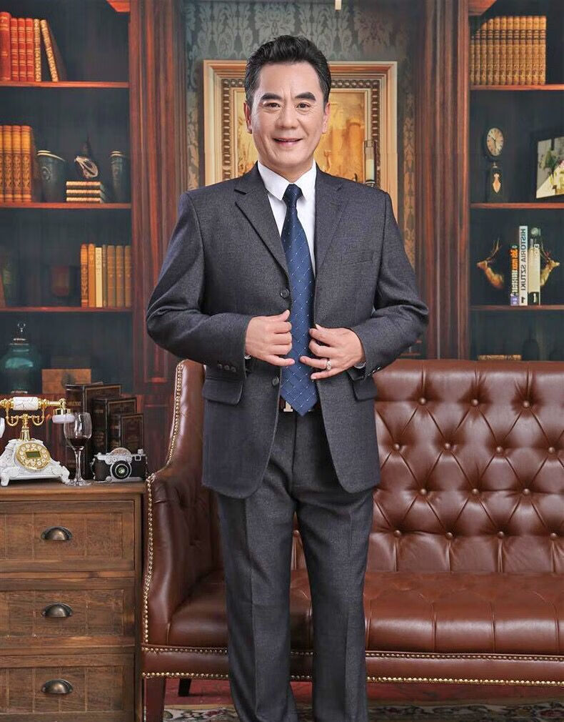 罗蒙romon【轻奢商务】中老年西服套装男爸爸商务休闲正装中年西装男