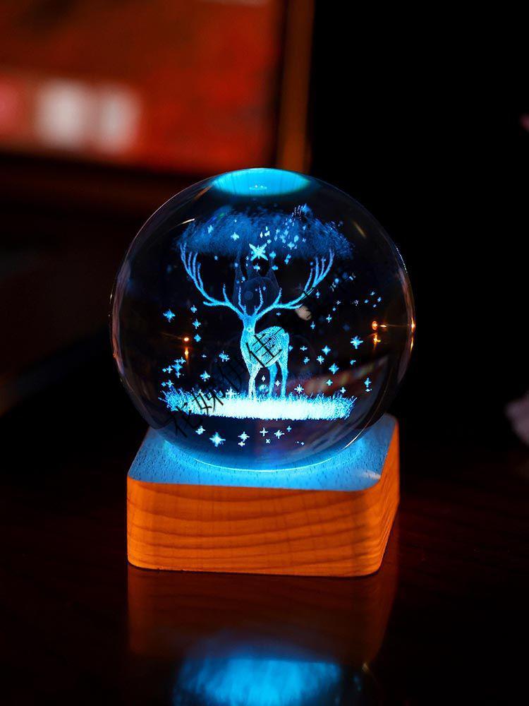 宇宙系列发光水晶球生日礼物送女朋友女生同学闺蜜桌面摆件装饰品星座