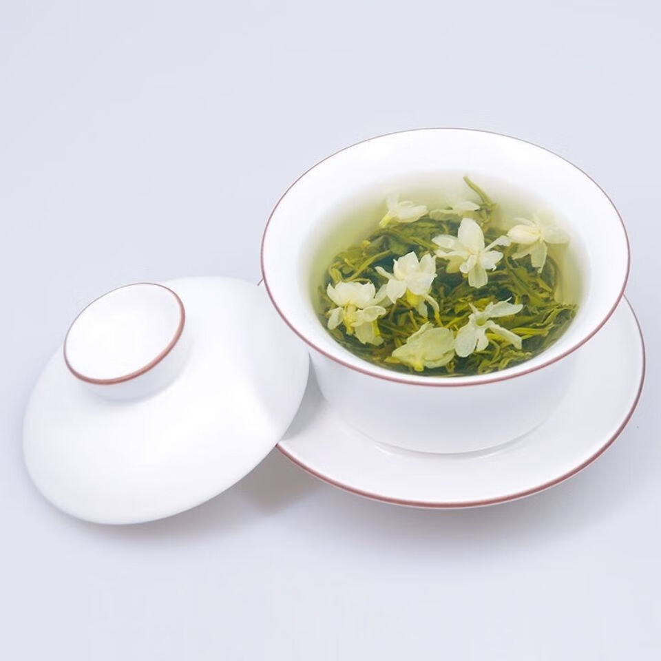 碧潭飘雪 峨眉碧潭细芽飘雪2021年四川浓香型茉莉花茶飘雪 500克罐装