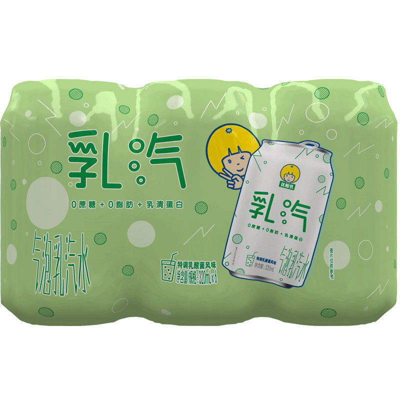优酸乳气泡乳汽水 320ml*6/12罐 乳酸菌风味气泡水饮料 4月 乳酸菌320