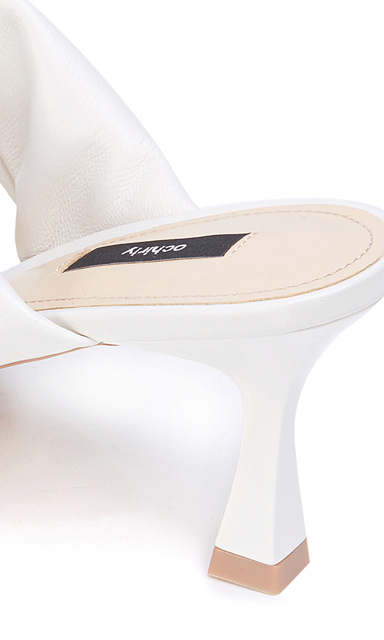 ochirly欧时力2022新款夏装羊皮革低跟细跟时尚凉鞋女 大红120 38