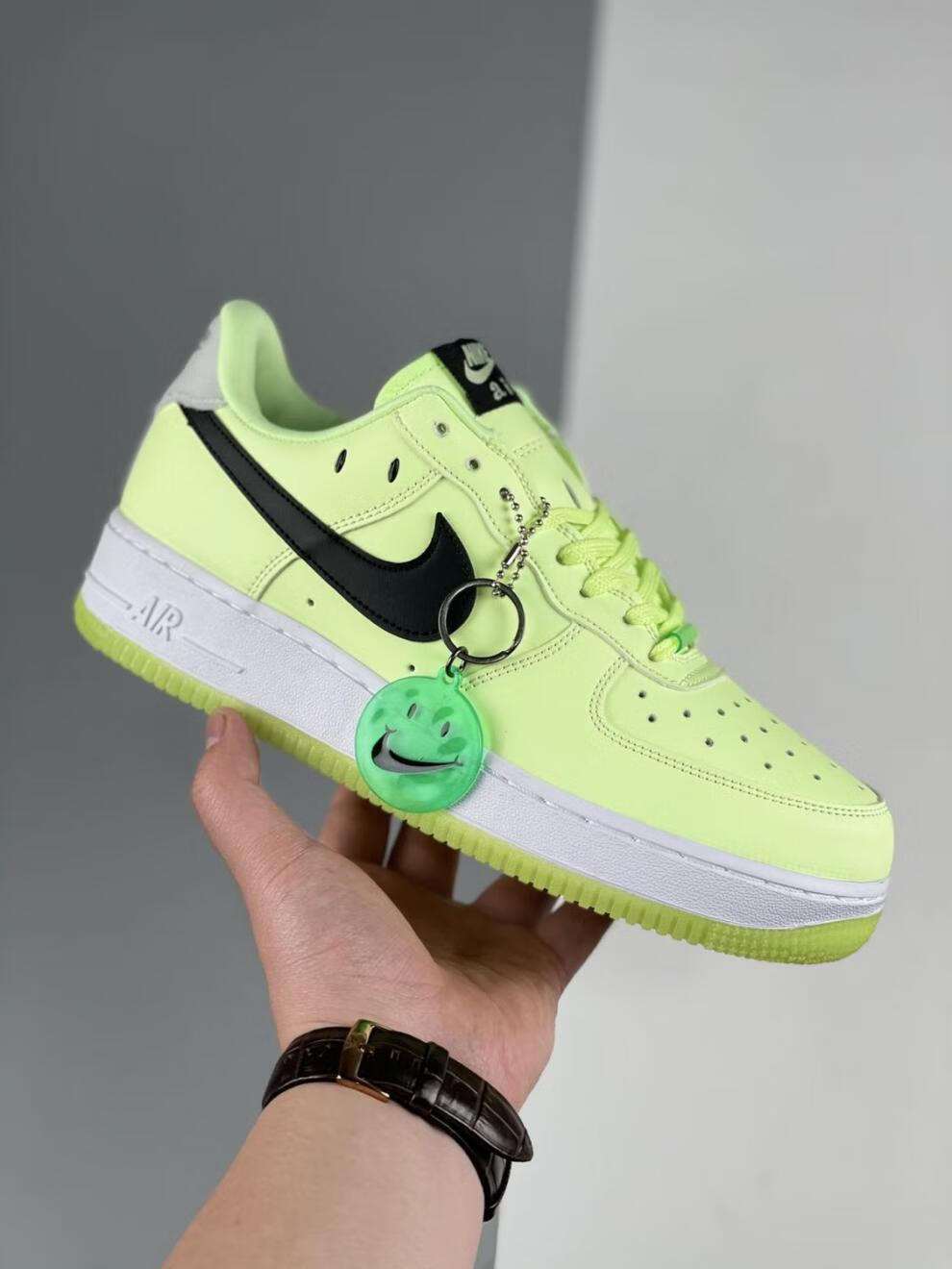 【官方旗舰】dunk aj正确版潮流空军一号笑脸夜光af1白绿色低帮情侣黑