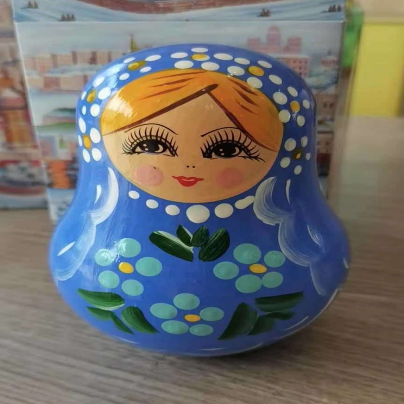 80年代怀旧不倒翁 洋品多儿童套娃不倒翁木质响铃生日礼物玩具俄罗斯