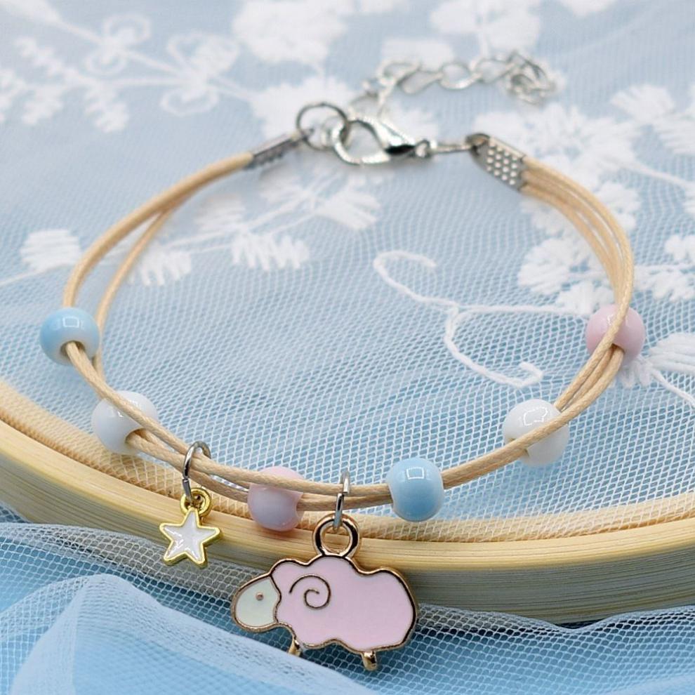 狮子头闺蜜手链姐妹礼物手工礼物学生ins二三人森系简约百搭首手饰四