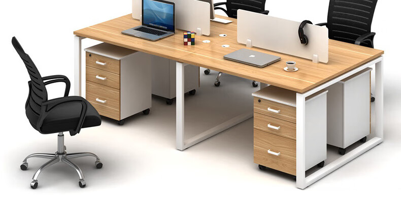 职员办公桌简约现代家具2/4/6人位员工工位电脑桌椅组合屏风卡座 颜色