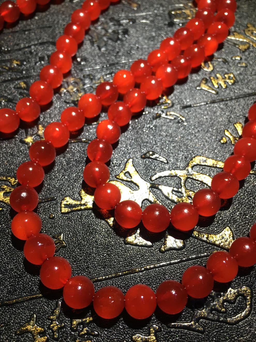 老羊角手链满血风化红色108颗男女款佛珠手串 6mm 108颗【图片 价格