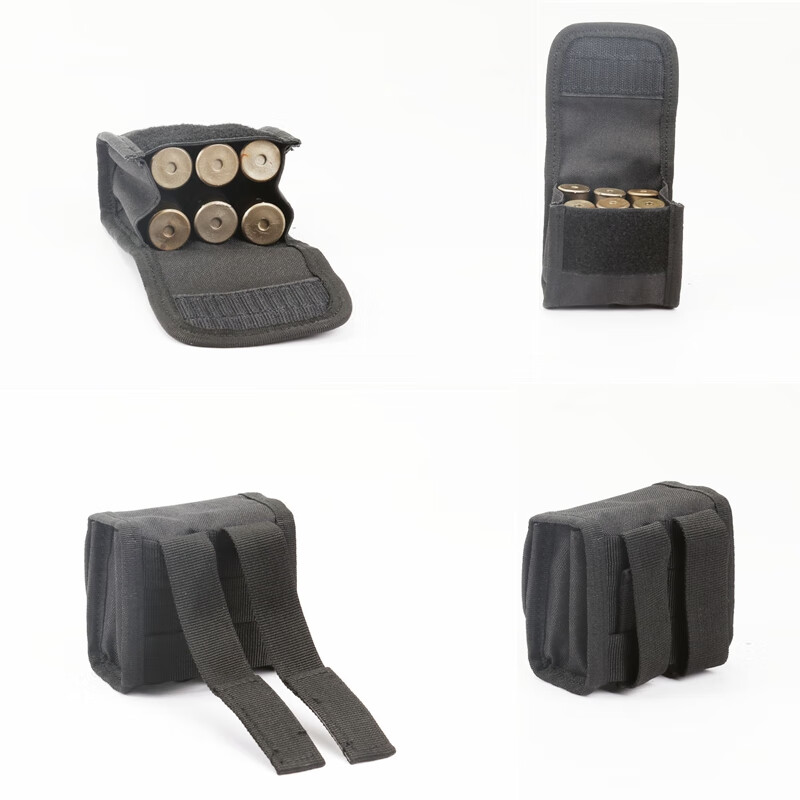 军迷户外霰弹枪6颗12ga弹药包molle腰挂战术散弹电池袋 军绿色