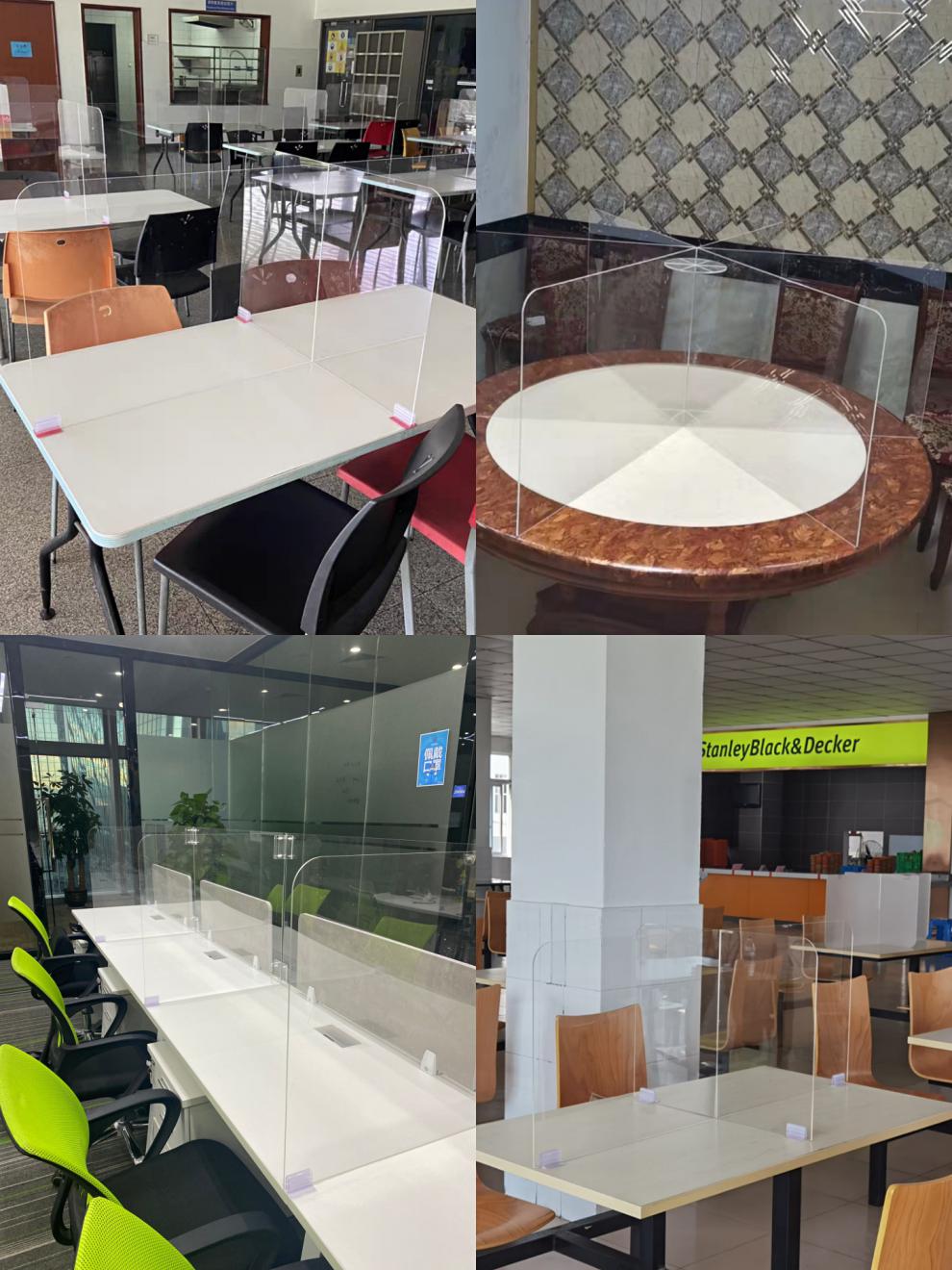 食堂餐桌疫情隔板隔断挡板课桌隔离板餐厅座位分隔板文茂其它方桌王字