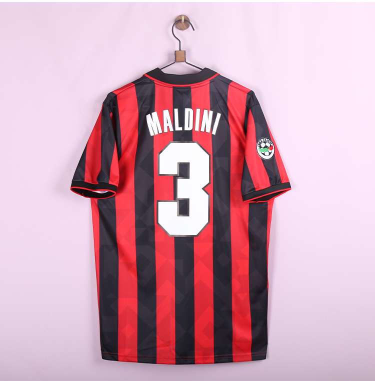 92-94 ac米兰复古球衣3号马尔蒂尼9号巴斯滕8号里杰卡尔德足球服 【3