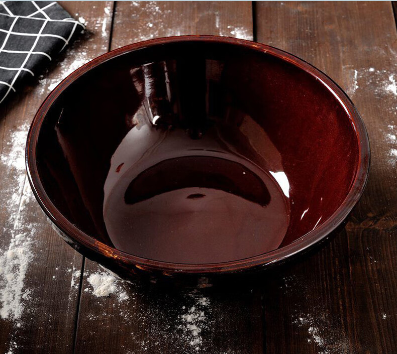 瓦盆老式大号家用盆陶瓷瓦盆瓷盆和面陶加厚揉面厨房活面发面瓷-one