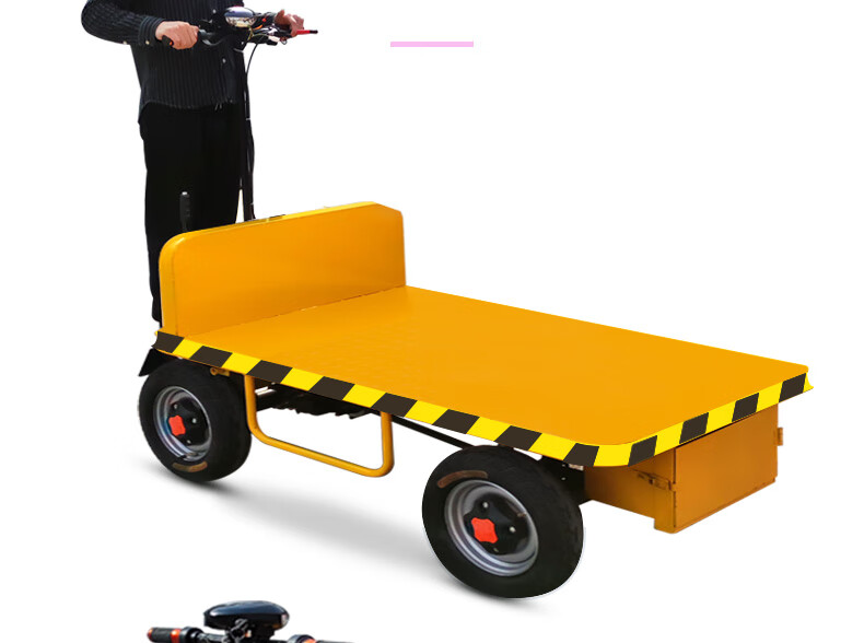 电动四轮平板车搬运车工地倒骑驴拉货载重王小推车手推电瓶运输车