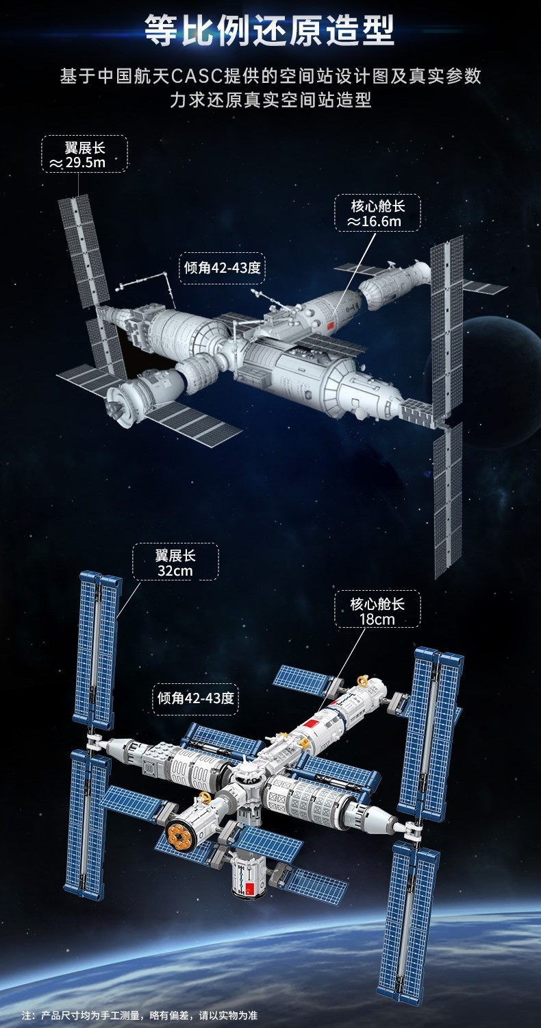 中国空间站模型航天手工材料天和天宫河宇宙核心舱神舟领航员 l18