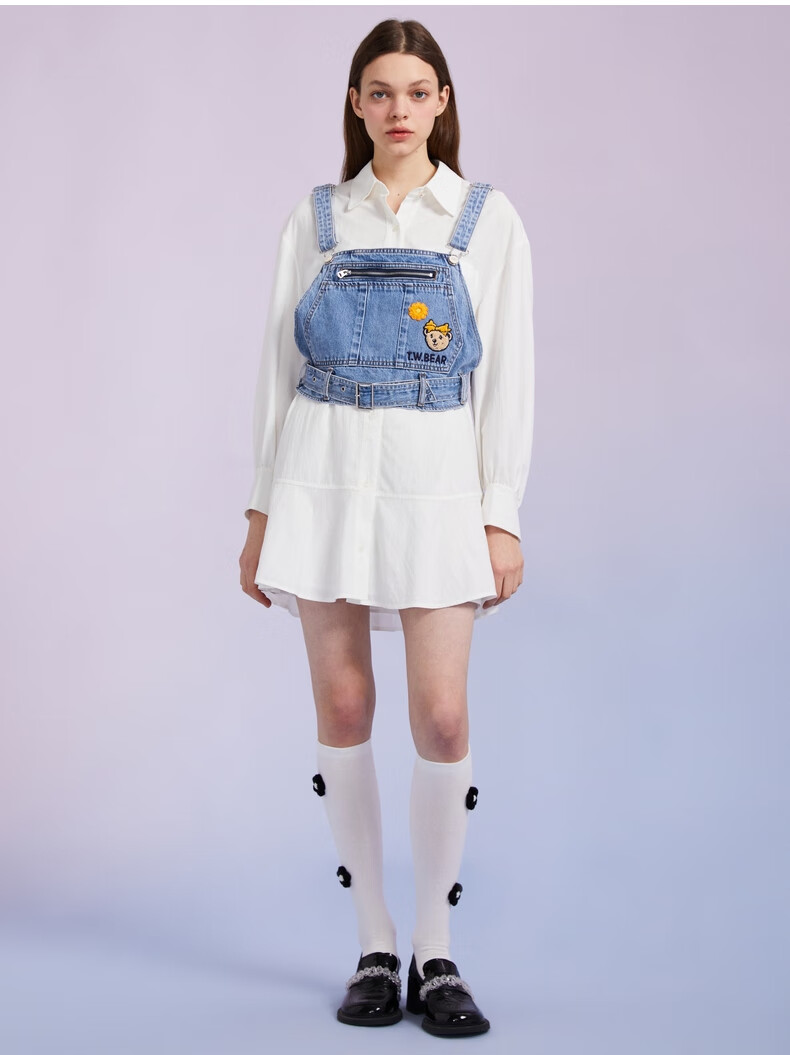 teenieweenie小熊牛仔背带背心马甲设计感宽松韩版显瘦女春夏新品ttjv