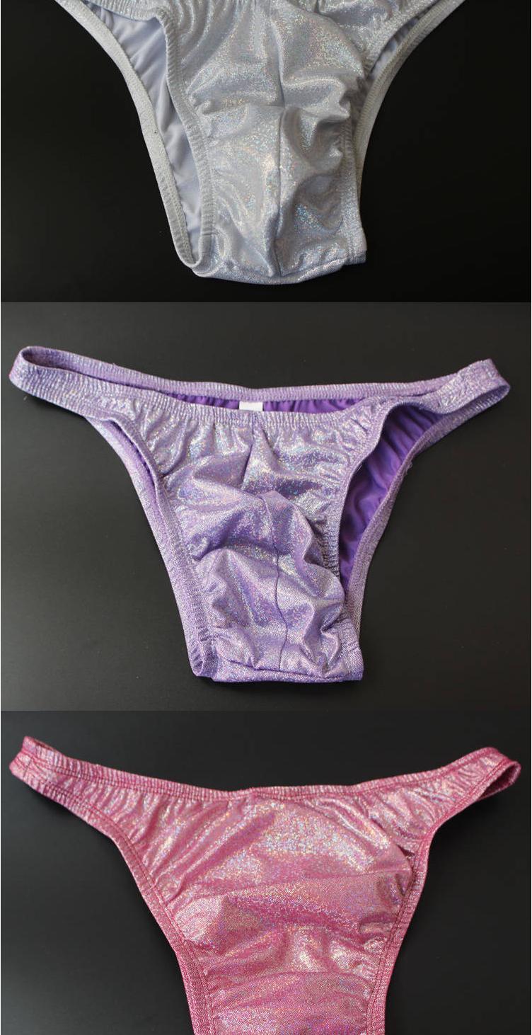 镭射小蜜点奥赛男子健美比赛三角裤头内裤健身健美比赛裤c02 蓝色 m