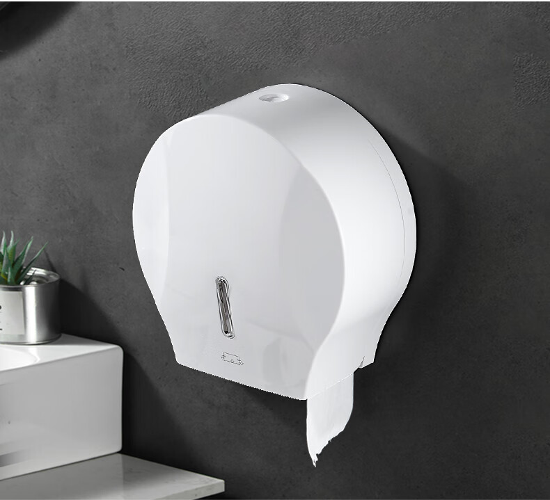 卫生间大卷纸盒壁挂式大盘纸厕纸盒酒店公共厕所免打孔纸巾卷纸筒 【