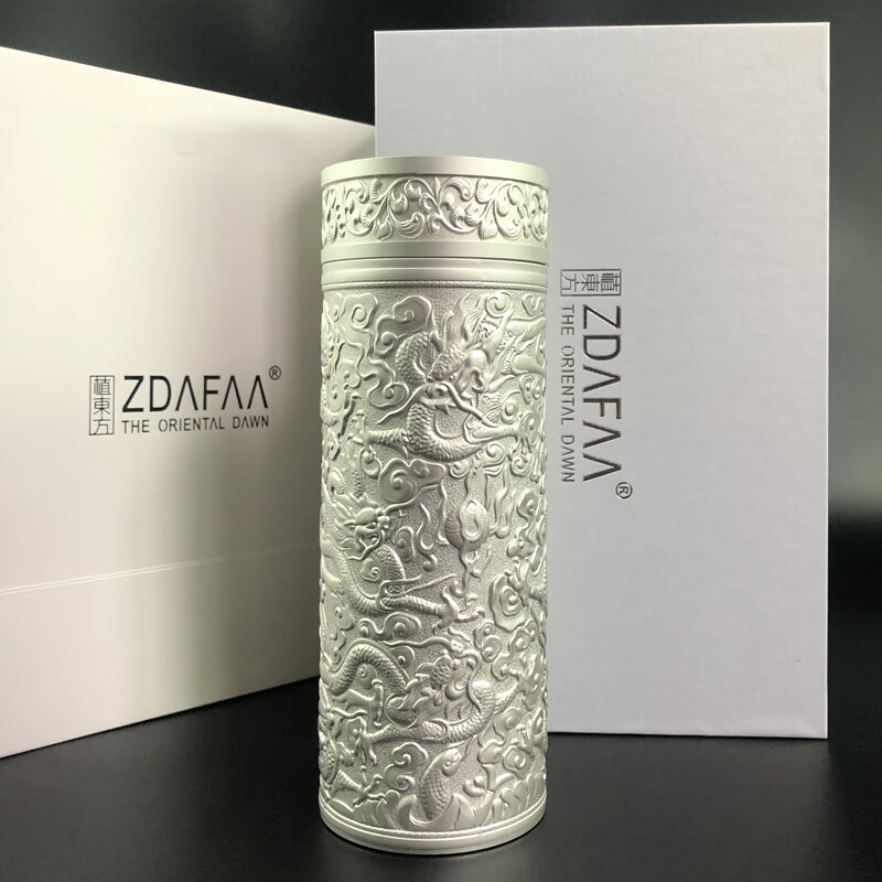 云南雪花银保温杯 银杯子s999保温纯银九龙杯送礼品雪花内外足银杯