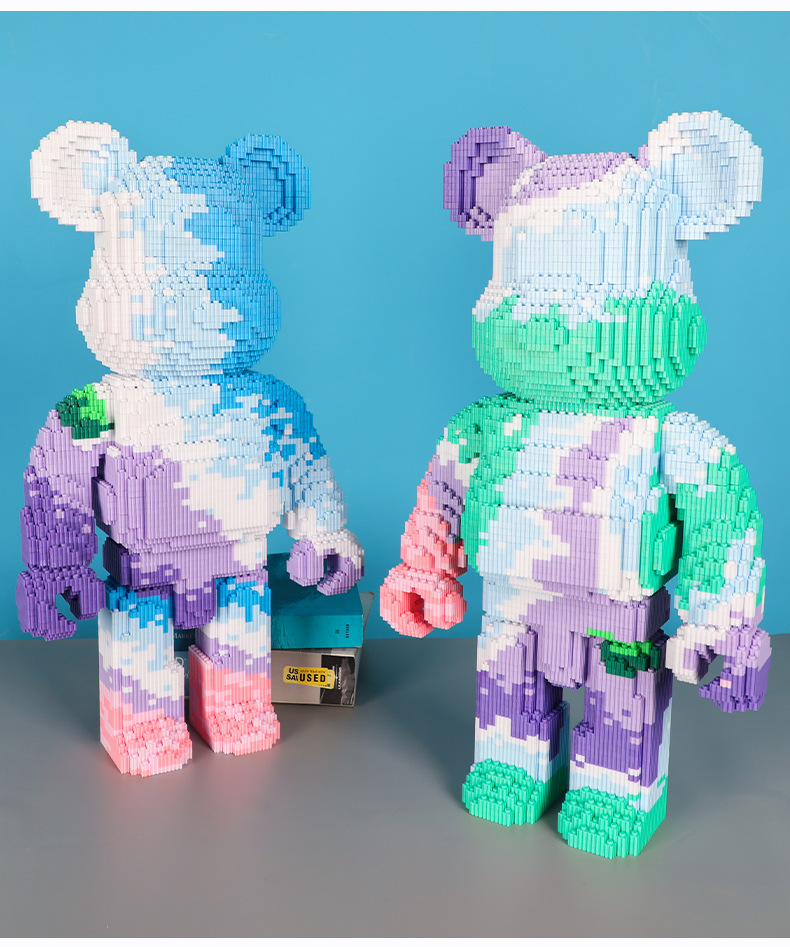 嗨彩拼 女孩系列暴力熊积木男孩拼装玩具高难度巨大型10000粒嗨彩拼