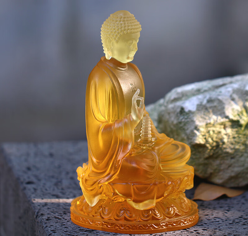 黛芙琪 琉璃托塔药师佛佛像摆件居家客厅佛堂寺庙桌面供奉光如来佛具