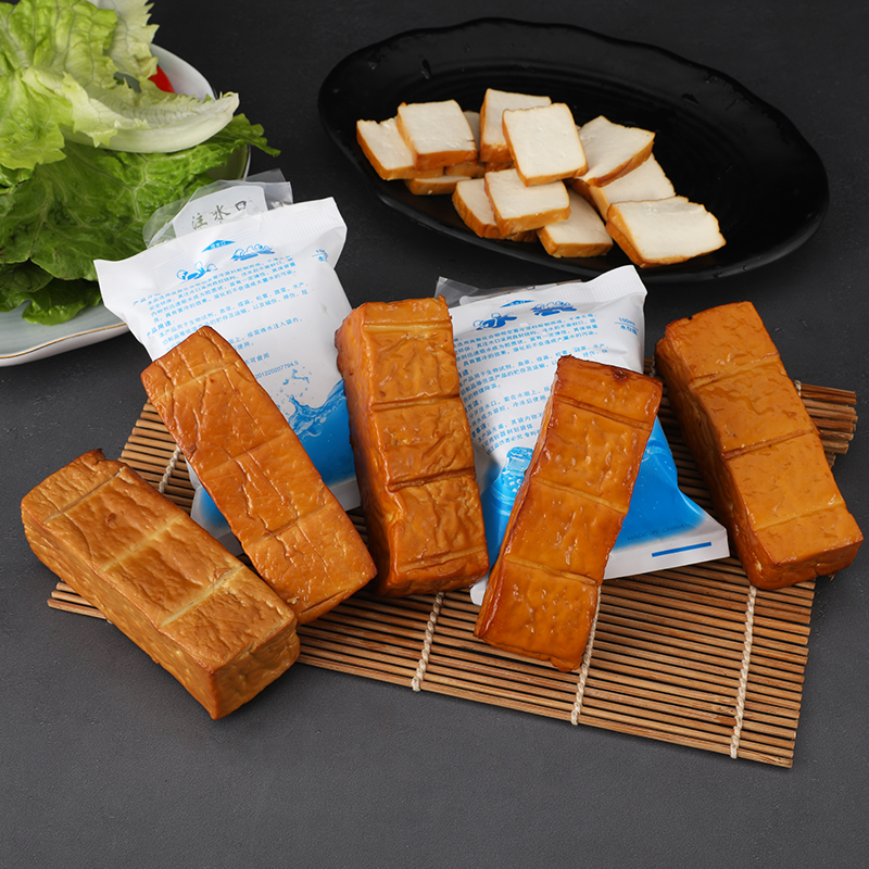 永康特产盐卤油炸豆腐泡五香豆干香干发当天现做新鲜烟熏豆腐干 豆腐