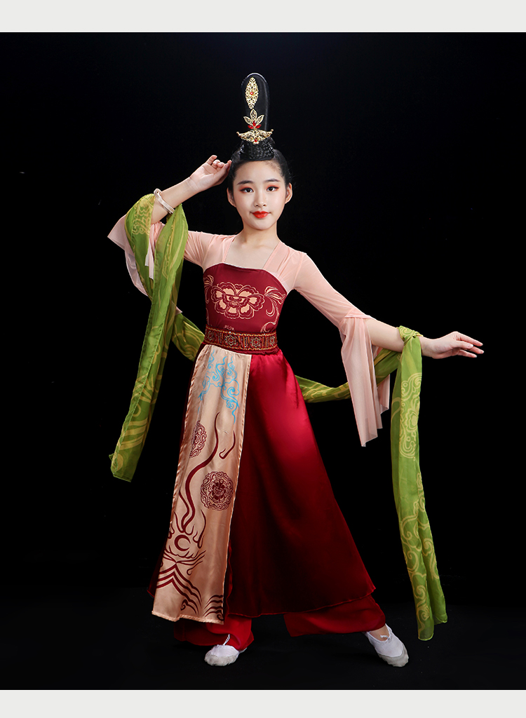 【京选】敦煌舞蹈服儿童儿童敦煌飞天演出服民族舞古典舞舞蹈服装女童